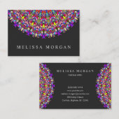Carte De Visite Mandala floral heureux (Devant / Derrière)
