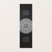 Carte De Visite Mandala floral noir et blanc (Intérieur déplié)