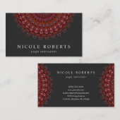 Carte De Visite Mandala foncé de jardin d'agrément (Devant / Derrière)