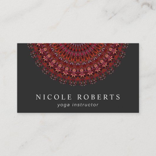 Carte De Visite Mandala foncé de jardin d'agrément (Devant)