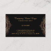 Carte De Visite Mandala géométrique dentelle rose-or (Dos)