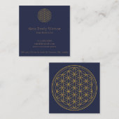 Carte de visite Mandala Gold et Blue Simple (Devant / Derrière)