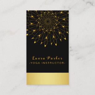 Carte De Visite Mandala Gold Lotus Fleur Yoga Vintage Holistique