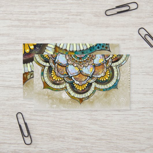 Carte De Visite Mandala Happiness (Devant/Arrière en situation)