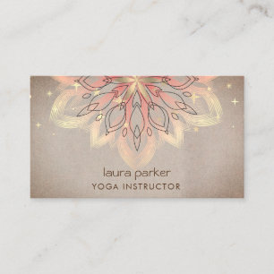 Carte De Visite Mandala Holistique Lotus Floral Zen Méditation Yog