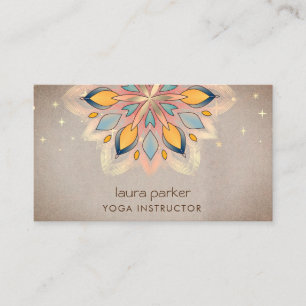 Carte De Visite Mandala Holistique Lotus Floral Zen Méditation Yog