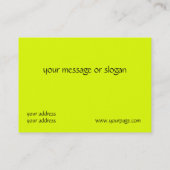Carte De Visite mandala jaune fluorescent (Dos)