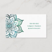 Carte De Visite Mandala LMT Turquoise de Bohême (Dos)