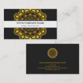 CARTE DE VISITE MANDALA LOGO CUSTOMISÉ YOGA INSTRUCTEUR (Devant / Derrière)