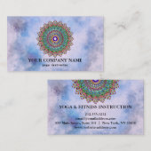 CARTE DE VISITE MANDALA LOGO CUSTOMISÉ YOGA INSTRUCTEUR (Devant / Derrière)