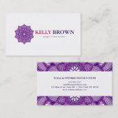 CARTE DE VISITE MANDALA LOGO CUSTOMISÉ YOGA INSTRUCTEUR (Devant / Derrière)