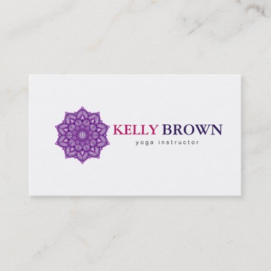 CARTE DE VISITE MANDALA LOGO CUSTOMISÉ YOGA INSTRUCTEUR (Devant)