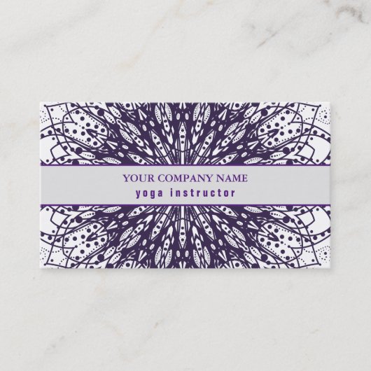 CARTE DE VISITE MANDALA LOGO CUSTOMISÉ YOGA INSTRUCTEUR (Devant)