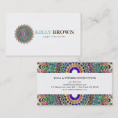CARTE DE VISITE MANDALA LOGO CUSTOMISÉ YOGA INSTRUCTEUR (Devant / Derrière)
