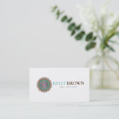 CARTE DE VISITE MANDALA LOGO CUSTOMISÉ YOGA INSTRUCTEUR (Debout devant)