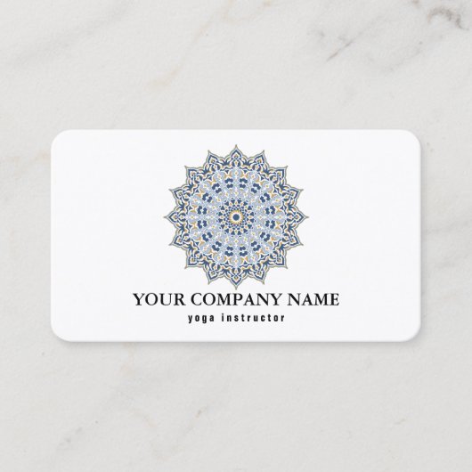 CARTE DE VISITE MANDALA LOGO CUSTOMISÉ YOGA INSTRUCTEUR (Devant)
