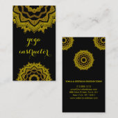 CARTE DE VISITE MANDALA LOGO CUSTOMISÉ YOGA INSTRUCTEUR (Devant / Derrière)
