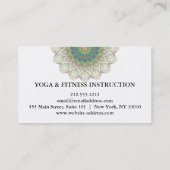 CARTE DE VISITE MANDALA LOGO CUSTOMISÉ YOGA INSTRUCTEUR (Dos)