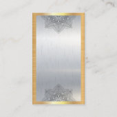 Carte De Visite Mandala Lotus | Arrière - plan métallique (Dos)