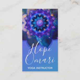Carte De Visite Mandala Lotus Bleu
