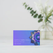 Carte De Visite Mandala Lotus Bleu (Debout devant)