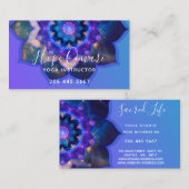 Carte De Visite Mandala Lotus Bleu (Devant / Derrière)