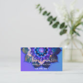 Carte De Visite Mandala Lotus Bleu (Debout devant)
