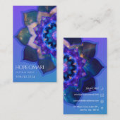 Carte De Visite Mandala Lotus Bleu (Devant / Derrière)