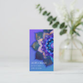 Carte De Visite Mandala Lotus Bleu (Debout devant)