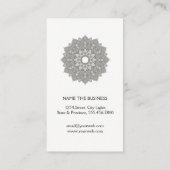 Carte De Visite Mandala Lotus Fleur Yoga Noir Blanc Propre (Dos)