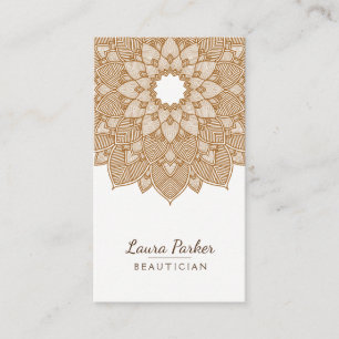 Carte De Visite Mandala Lotus Fleur Yoga Wellness Méditation Sable