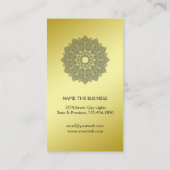 Carte De Visite Mandala Lotus Flower Yoga Noir Or Propre (Dos)