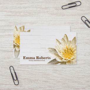 CARTE DE VISITE MANDALA LOTUS INSTRUCTEUR DE YOGA EN BOIS CUSTOMIS