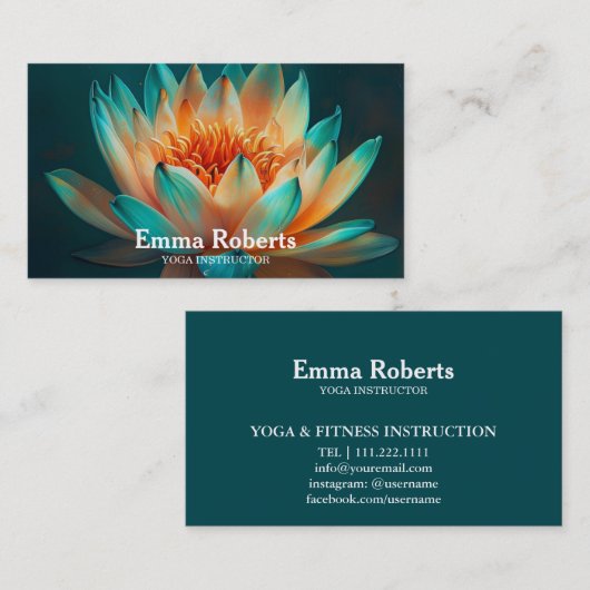 CARTE DE VISITE MANDALA LOTUS INSTRUCTEUR YOGA CUSTOMISÉ