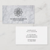 Carte De Visite Mandala Marbre Fleur Yoga (Devant / Derrière)