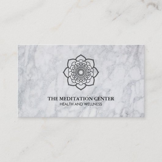 Carte De Visite Mandala Marbre Fleur Yoga (Devant)