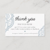 Carte De Visite Mandala Merci Pour Votre Commande Ajouter Votre Lo (Devant)