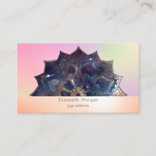 Carte De Visite Mandala Moderne Élégant Coloré Holographique