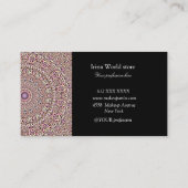 Carte De Visite Mandala noir classique avec rose et noir (Dos)