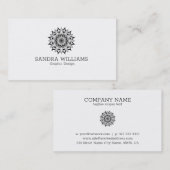 Carte De Visite Mandala noir et blanc (Devant / Derrière)