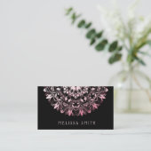 Carte De Visite Mandala noir rose brillant (Debout devant)