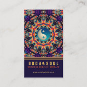 Carte De Visite Mandala orange violet Est Yin Yang Nouvel Âge (Devant)