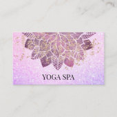 Carte De Visite *~* Mandala - Parties scintillant rose or Yoga spi (Devant)
