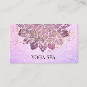 Carte De Visite *~* Mandala - Parties scintillant rose or Yoga spi