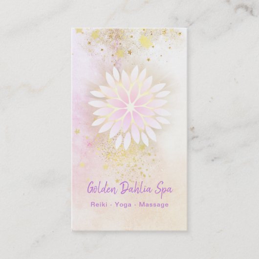 Carte De Visite *~* Mandala Peach Dahlia Pastel Lavender AP2 (Devant)