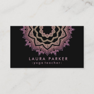 Carte De Visite Mandala Pink Lotus Fleur Yoga Méditation Holistiqu