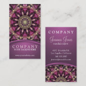 Carte De Visite Mandala pourpre de fleur (Devant / Derrière)
