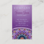 Carte De Visite Mandala pourpre de Lotus (Dos)