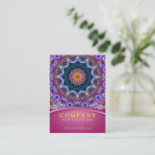 Carte De Visite Mandala pourpre de Lotus avec potelé rose (Debout devant)