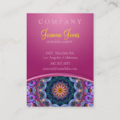 Carte De Visite Mandala pourpre de Lotus avec potelé rose (Dos)